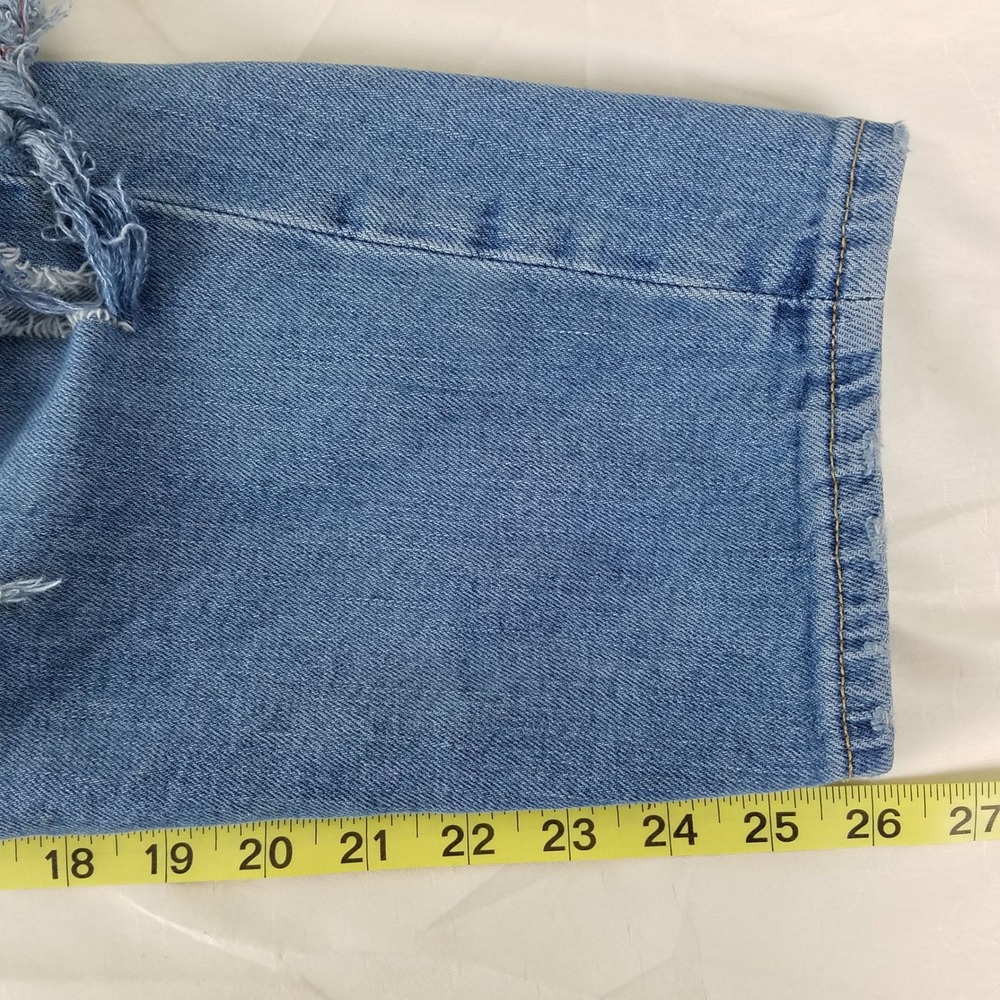 Old Navy Womens Size 10 High Rise OG Straight Distressed Jeans Medium Wash Denim - Picture 7 of 10